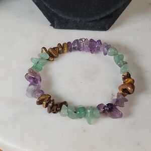 Multi-Stone Amethyst, Aventurine & Tiger Eye Coil Bracelet